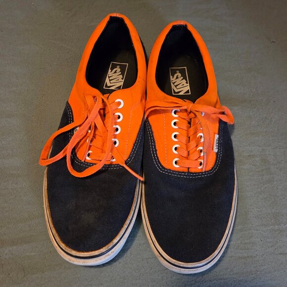 Vans Other - Vans Black & Neon Orange Sneakers, Mens 10.5, Womens 12